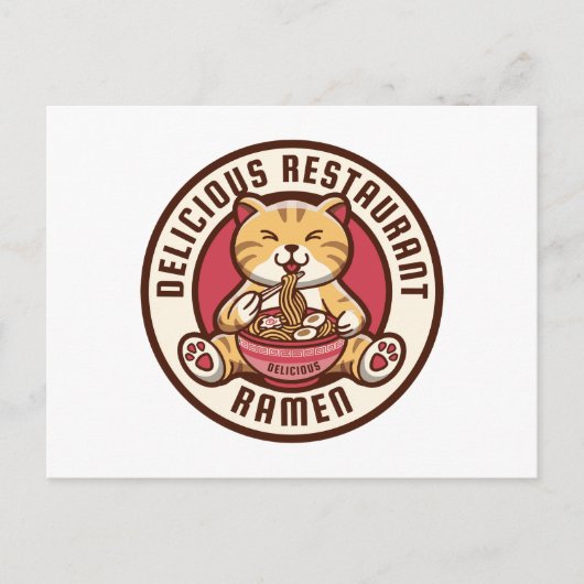 Ramen cute Cat ポストカード (正面)