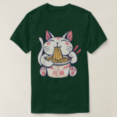 Ramen Cute Cat Kawaii Anime Tee Japanese  Tシャツ (デザイン正面)