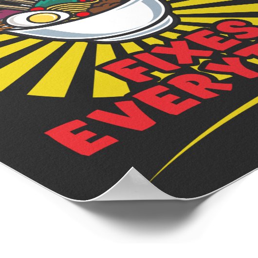Ramen Fixes Everything - Funny Quote Design ポスター (角)