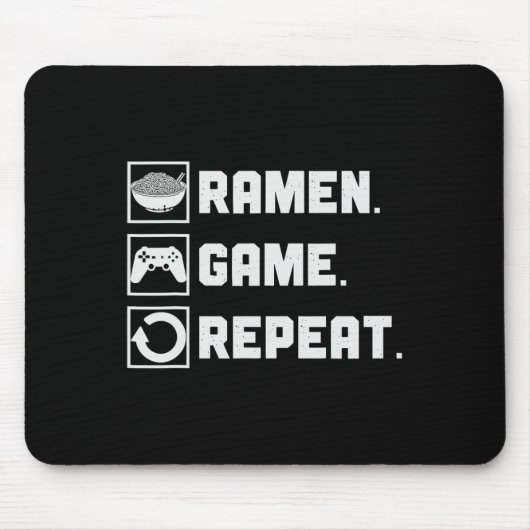 Ramen Game Repeat Noodle Video Games Console Gamer マウスパッド (正面)