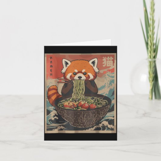 Ramen Japanese Graphic Tees Red Panda Anime Shirts カード (正面)