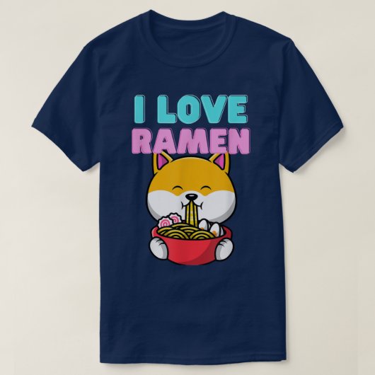 Ramen love Floki doge love ramen everybody loves r Tシャツ (デザイン正面)
