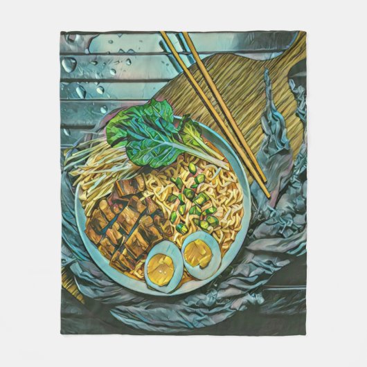 Ramen lover gift フリースブランケット (正面)