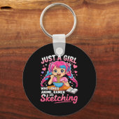 Ramen Lover Just A Girl Who Loves Anime And Sketch キーホルダー (正面)