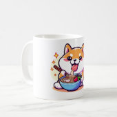 Ramen-Loving Cat Mug – Kawaii Food & Feline Art コーヒーマグカップ (正面左)