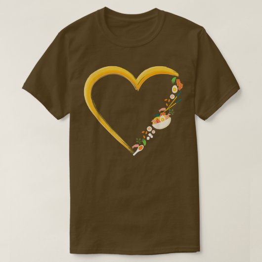 Ramen Noodle Bowl Love Japanese Kawaii Heart  Tシャツ (デザイン正面)