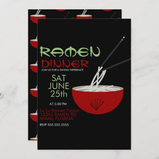 Ramen Noodles Asian Bowl Party シーズンカード (正面/裏面)