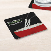 Ramen Noodles Asian Bowl Party スクエアペーパーコースター (アングル)