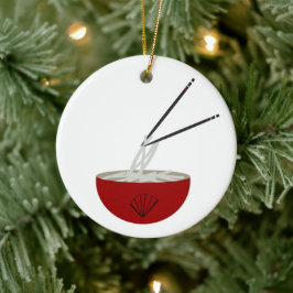 Ramen Noodles Asian Bowl Party セラミックオーナメント