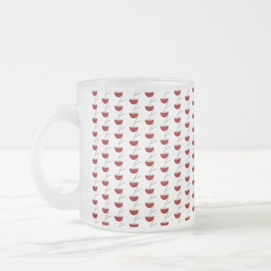 Ramen Noodles Asian Bowl Party フロストグラスマグカップ (左)