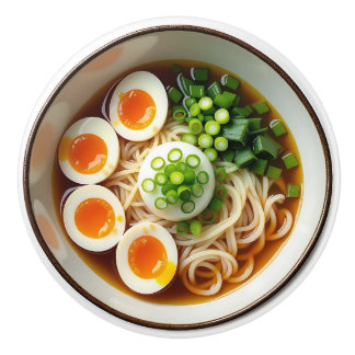 Ramen Noodles Soup with Eggs セラミックノブ