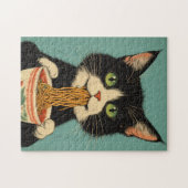 RAMEN NOODLES TUXEDO CAT JIGSAW PUZZLE ジグソーパズル (横)