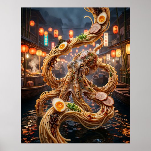 Ramen Octopus Market ポスター (正面)