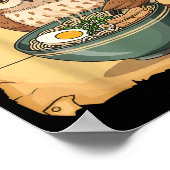 Ramen Owl Noodle Kawaii Lover Japanese Funny Graph ポスター (角)
