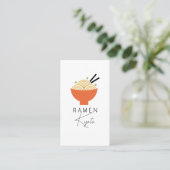 Ramen Restaurant White QR Code Business Card 名刺 (スタンド正面)