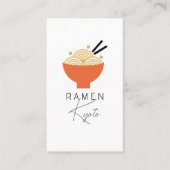 Ramen Restaurant White QR Code Business Card 名刺 (正面)