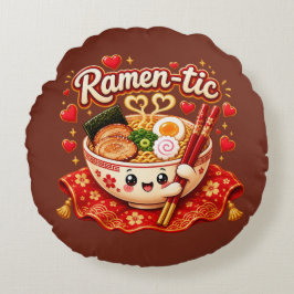 Ramen-tic – Cute Kawaii Ramen Bowl ラウンドクッション