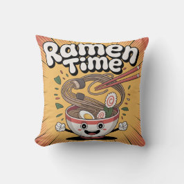 Ramen Time – Cute Cartoon Ramen Bowl クッション