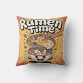 Ramen Time – Cute Cartoon Ramen Bowl クッション (裏面)