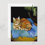 “Raminou on a Blue Blanket” by Suzanne Valadon ポストカード (正面/裏面)