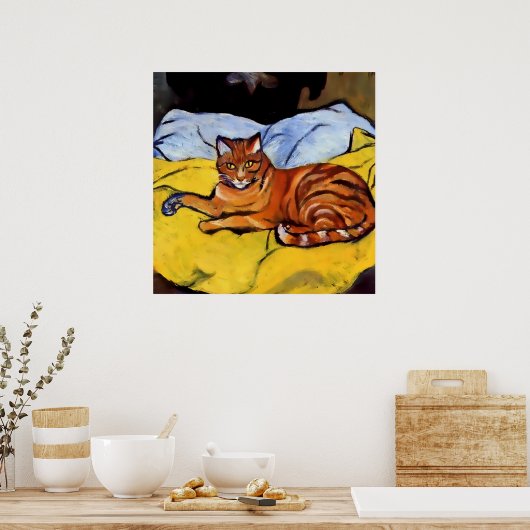 “Raminou on a Yellow Blanket’ by Suzanne Valadon ポスター (キッチン)