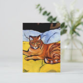 “Raminou on a Yellow Blanket’ by Suzanne Valadon ポストカード (スタンド正面)