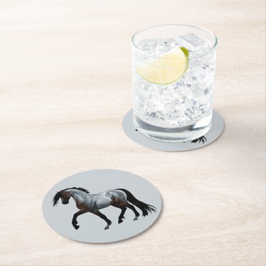 Ramirez - spanisches Pferd, laufend -  ラウンドペーパーコースター (インサイチュ)