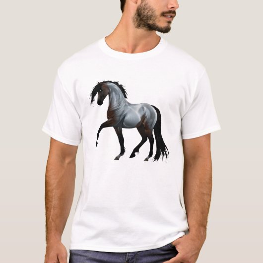 Ramirez - spanisches Pferd, laufend -  Tシャツ (正面)