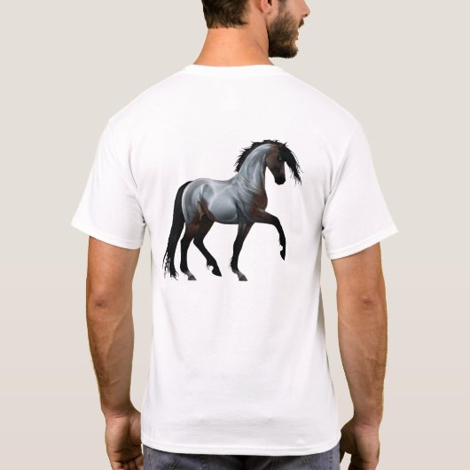 Ramirez - spanisches Pferd, laufend -  Tシャツ (裏面)