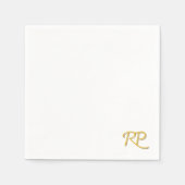 RAMO & PAUL金ゴールドロゴファン スタンダードカクテルナプキン (正面)