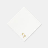 RAMO & PAUL金ゴールドロゴファン スタンダードカクテルナプキン (角)