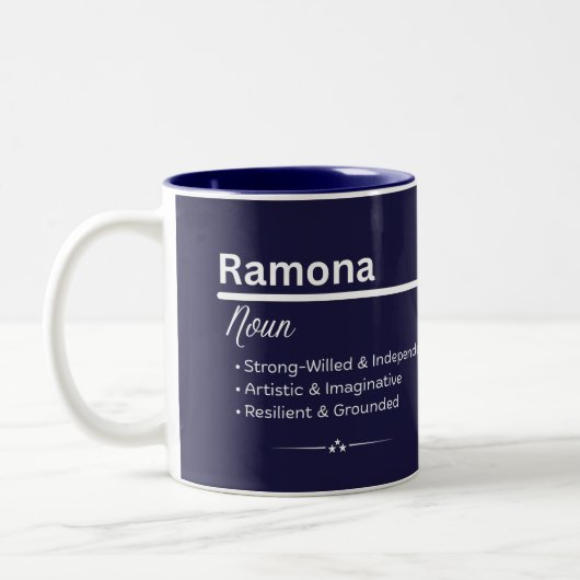 Ramona オリジナルネーム入りマグカップ ツートーンマグカップ (左)