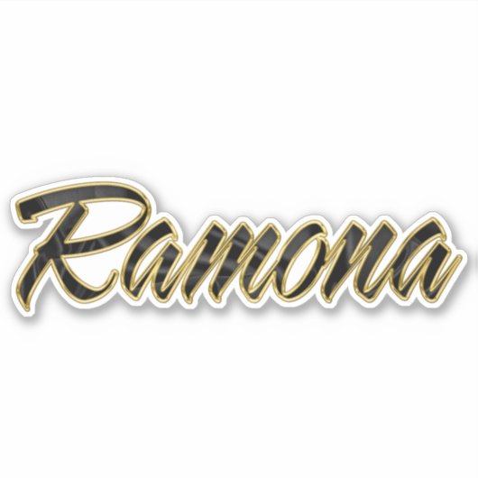 Ramona black gold Lettering Aufkleber Sticker シール (正面)