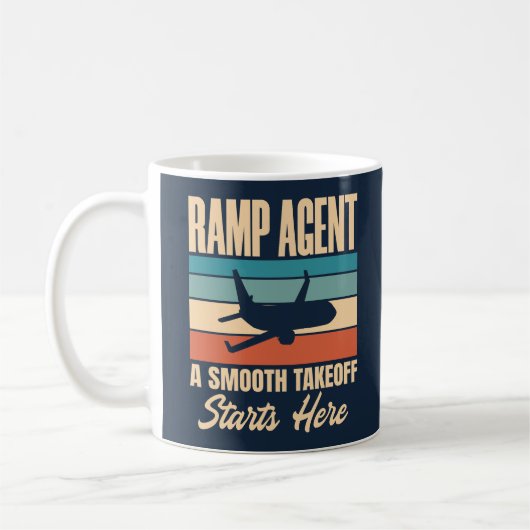 Ramp Agent A Smooth Take Offここから開始 コーヒーマグカップ (左)