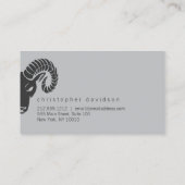 Ramsモダンヘッドオフセッはっきりしたト・ビジネス・カード 名刺 (裏面)