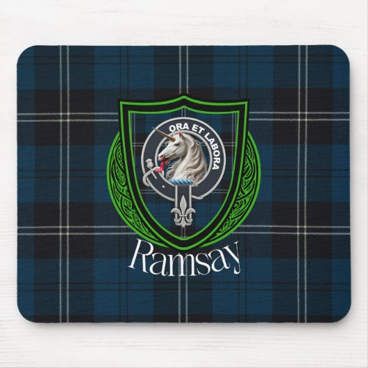Ramsay Scottish Clan Tartan and Crest  マウスパッド (正面)
