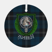 Ramsay Scottish Clan Tartan & Crest ガラスオーナメント (裏面)