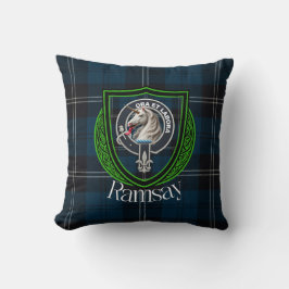 Ramsay Scottish Clan Tartan & Crest クッション