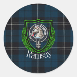 Ramsay Scottish Clan Tartan & Crest ラウンドシール