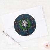 Ramsay Scottish Clan Tartan & Crest ラウンドシール (封筒)