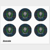 Ramsay Scottish Clan Tartan & Crest ラウンドシール (シート)