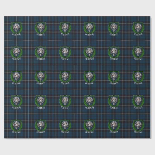 Ramsay Scottish Clan Tartan & Crest ラッピングペーパー (フラット)