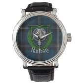 Ramsay Scottish Clan Tartan & Crest 腕時計 (正面)