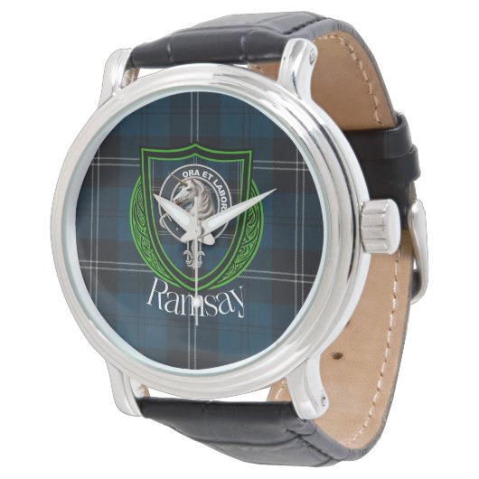 Ramsay Scottish Clan Tartan & Crest 腕時計 (アングル)