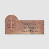 Ranch Business エレガント Personalizable Cross Logo 名札 (正面)