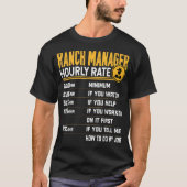 Ranch Managerの時給 – Ranching おもしろい Manager Tシャツ (正面)