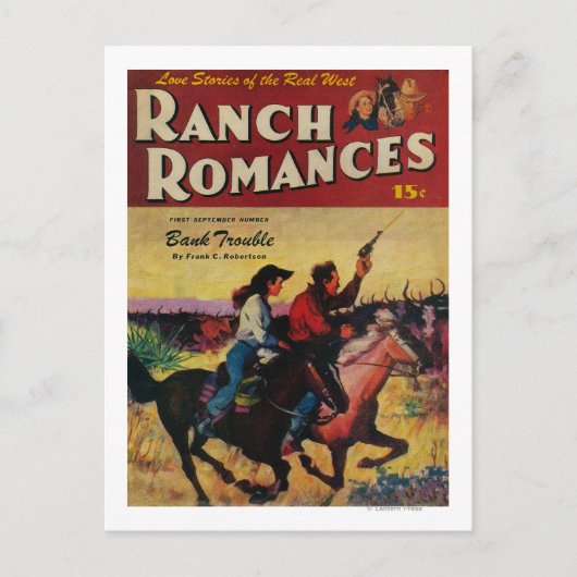 Ranch Romances誌の表紙 ポストカード (正面)