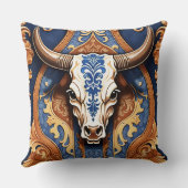 Ranch Style Western Tooled Leather Cow Head クッション (裏面)