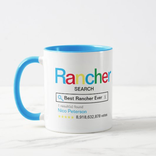 Rancher 最高の Ever Searchエンジンの名前を使用した結果 マグカップ (左)