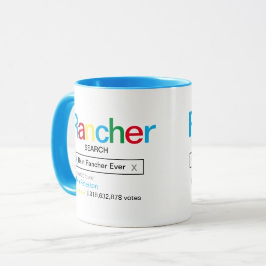 Rancher 最高の Ever Searchエンジンの名前を使用した結果 マグカップ (正面左)